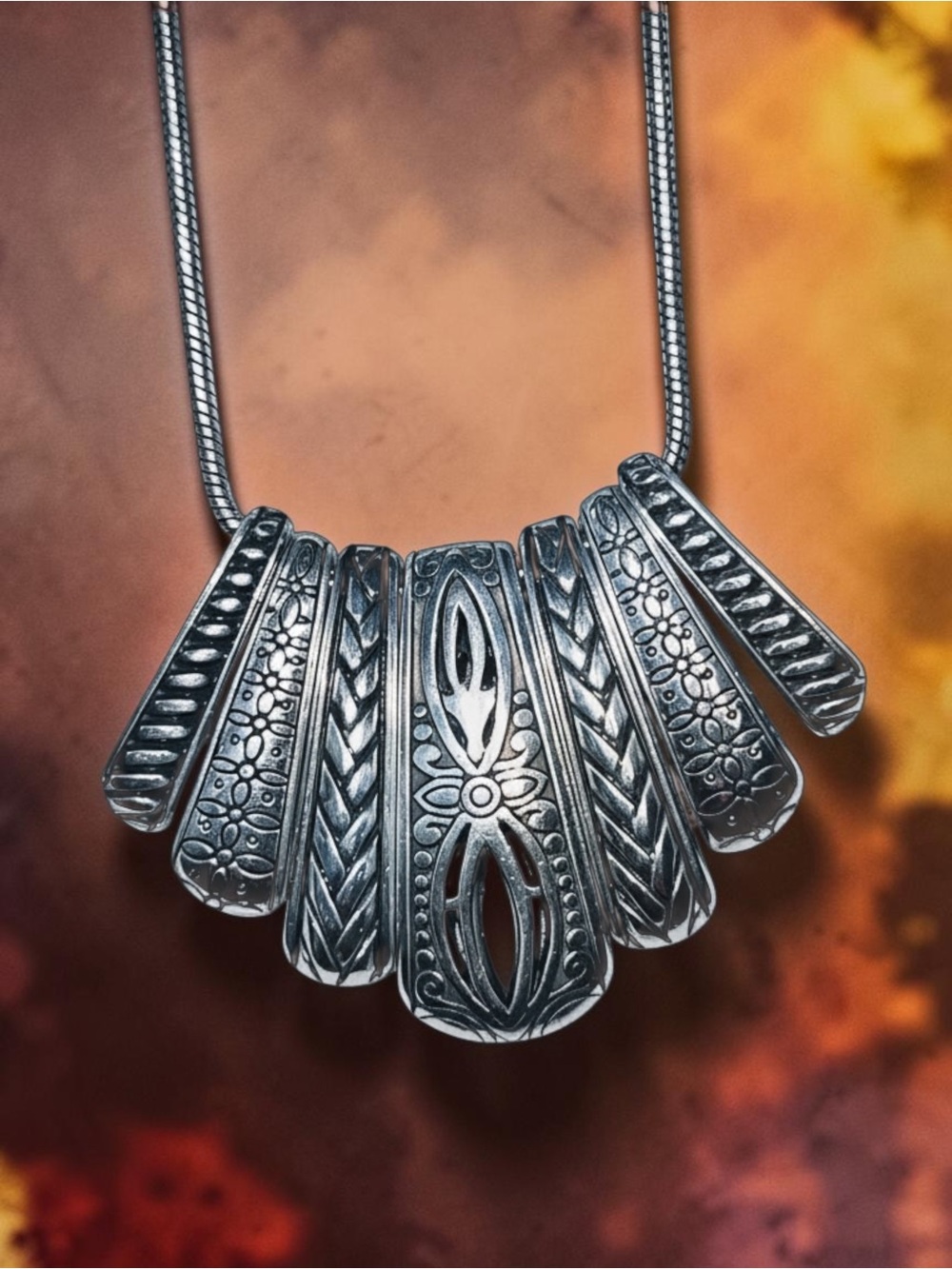 Brighton Andorra Silver Plated Graduated Slide Bib Necklace